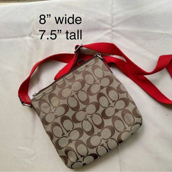 Coach tan monogram with orange trim crossbody - Picture 6 of 6